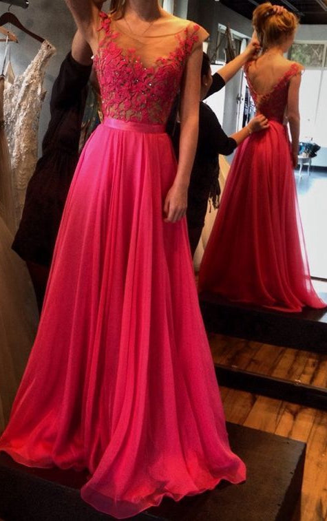 A-line Long Prom Dress With Applique and Beading,Fashion Winter Formal Dress PDP0161