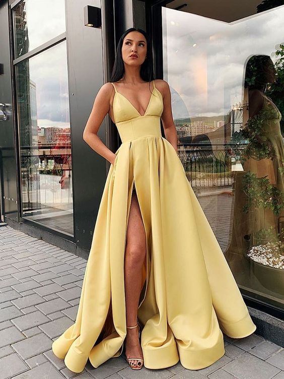 Sexy Long Prom Dress With Slit, Popular Evening Dress ,Fashion Winter Formal Dress PDP0007
