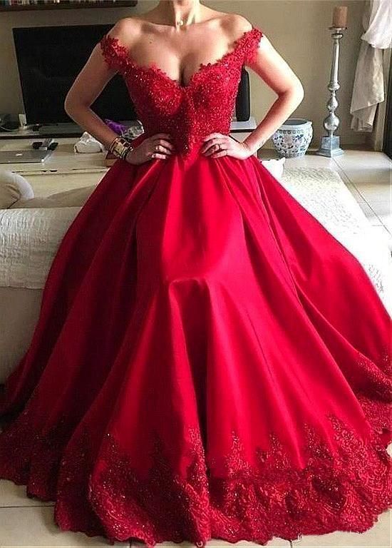 Off Shoulder Long Prom Dress with Applique and Beading ,Fashion Dance Dress,Sweet 16 Quinceanera Dress PDP0278