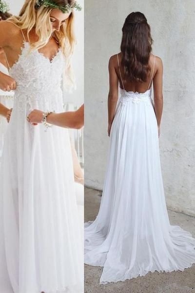 A-line Beach Wedding Dress ,Fashion Custom made Bridal Dress PDW004