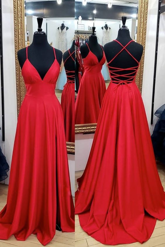 Red Simple Long Prom Dress,Popular Evening Dress,Fashion Winter Formal Dress,BP151