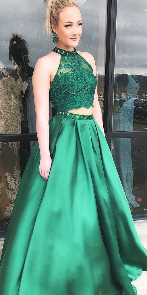 Two Pieces Long Prom Dress with Beading,Fashion Dance Dress,Sweet 16 Dress PDP0259