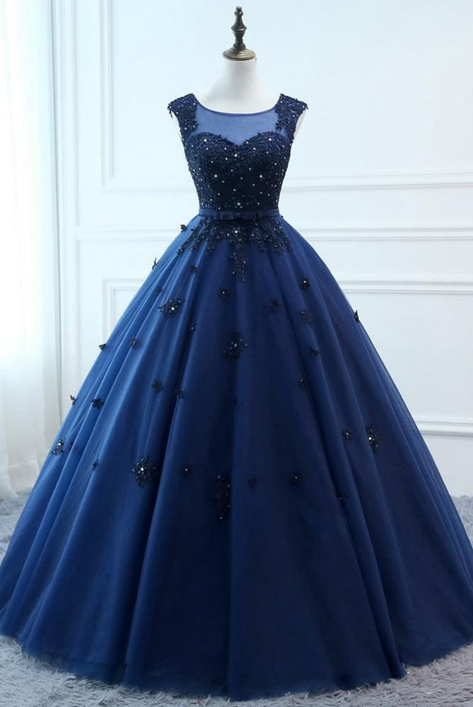 Ball Gown Quinceanera Dress with Appliques and Beading,Long Prom Dress,Sweet 16 Dress,Custom Pageant Dresses,BP222